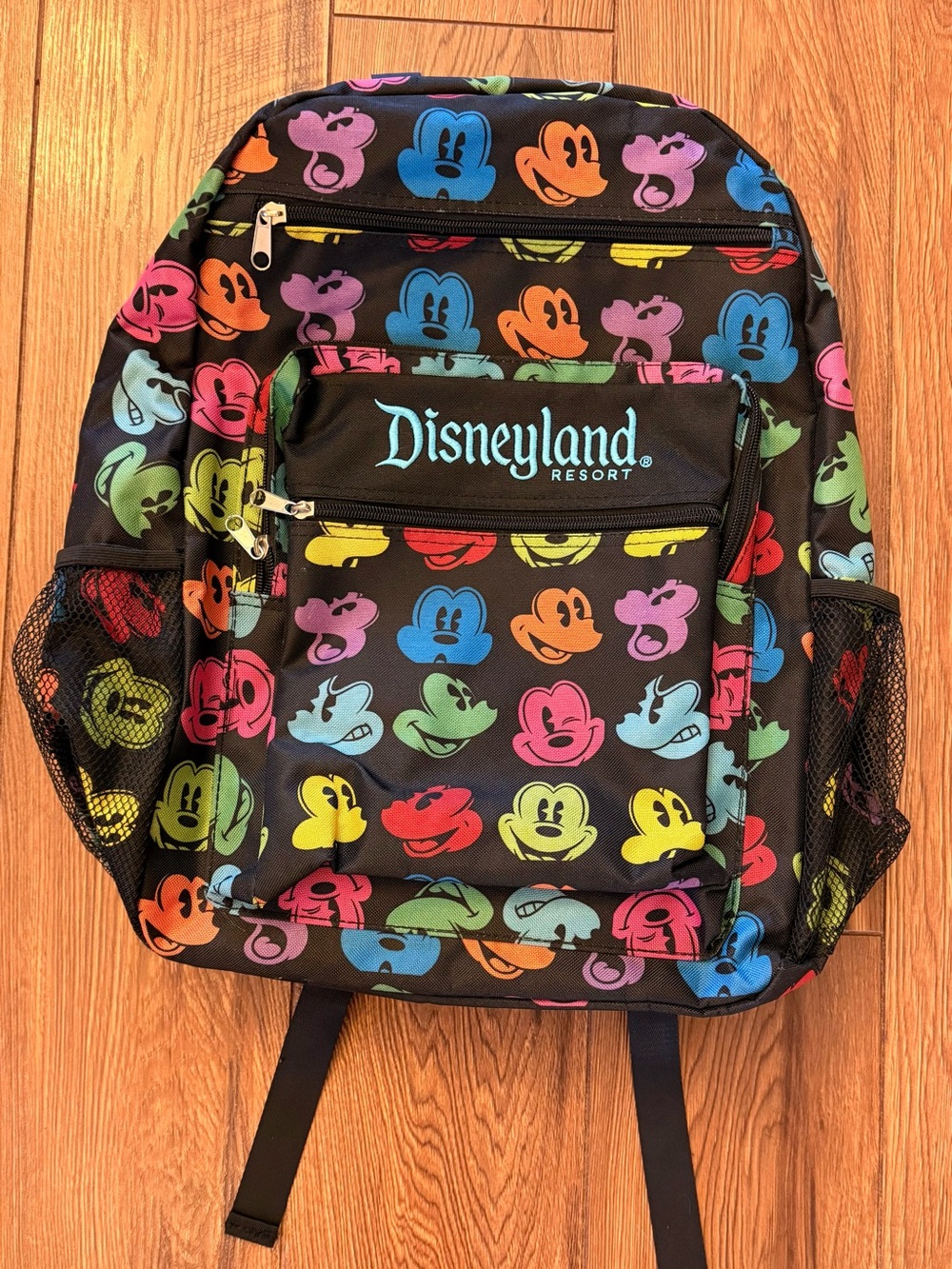Disney Disneyland Resort Black Multicolor Mickey Faces Backpack